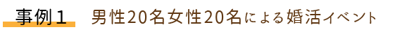 男性２０名女性２０名による婚活イベント